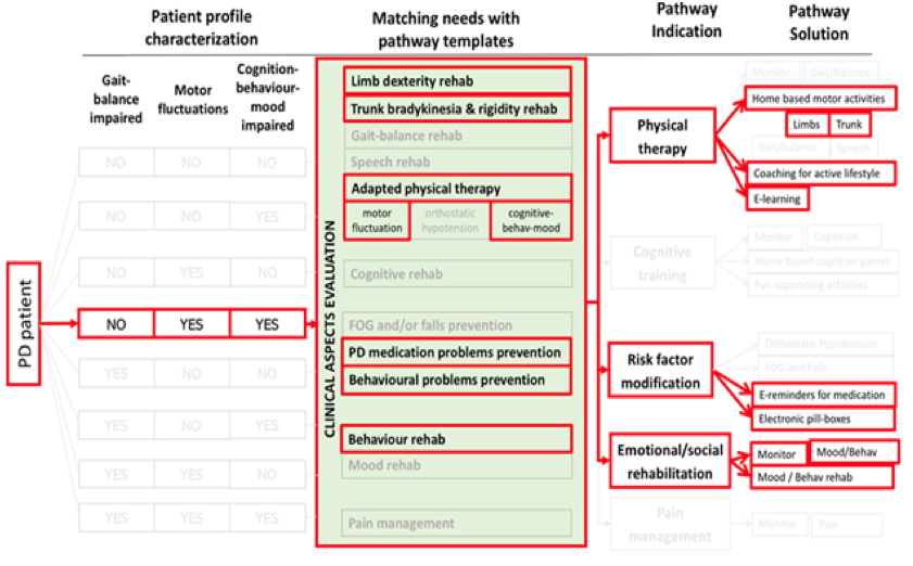 Particular schematic overview of a pathway solution